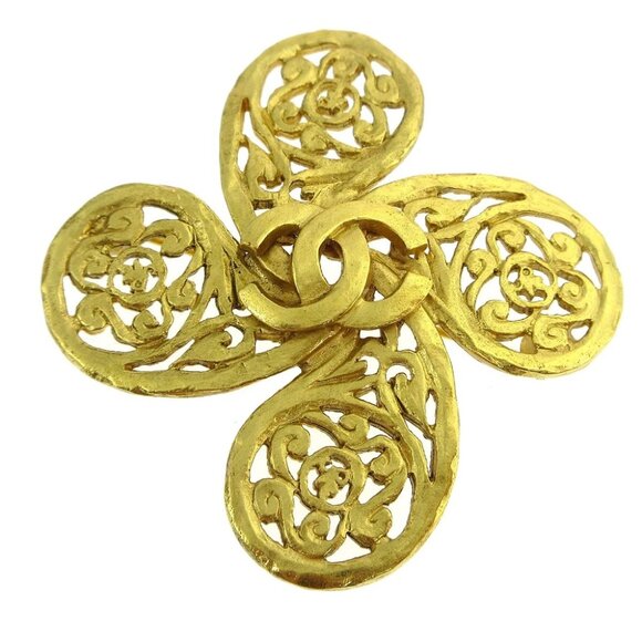 Chanel Brooch Pin Gold 95A 65513 - Picture 1 of 5